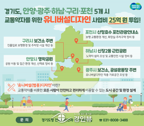 경기도, 올해 25억 투입해 안양 명학공원 등 5곳에 ‘유니버설디자인’ 적용