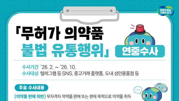 경기도 특사경, 스테로이드·임신중절약 등 무허가 의약품 불법유통 연중 집중수사