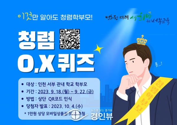 인천서부교육지원청, 학부모 대상 청렴 OX퀴즈대회 개최